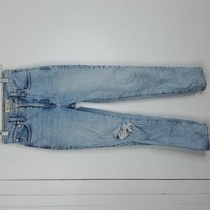 Madewell Perfect Vintage Crop Jeans Ripped Knee Light Wash High Rise Womens 23